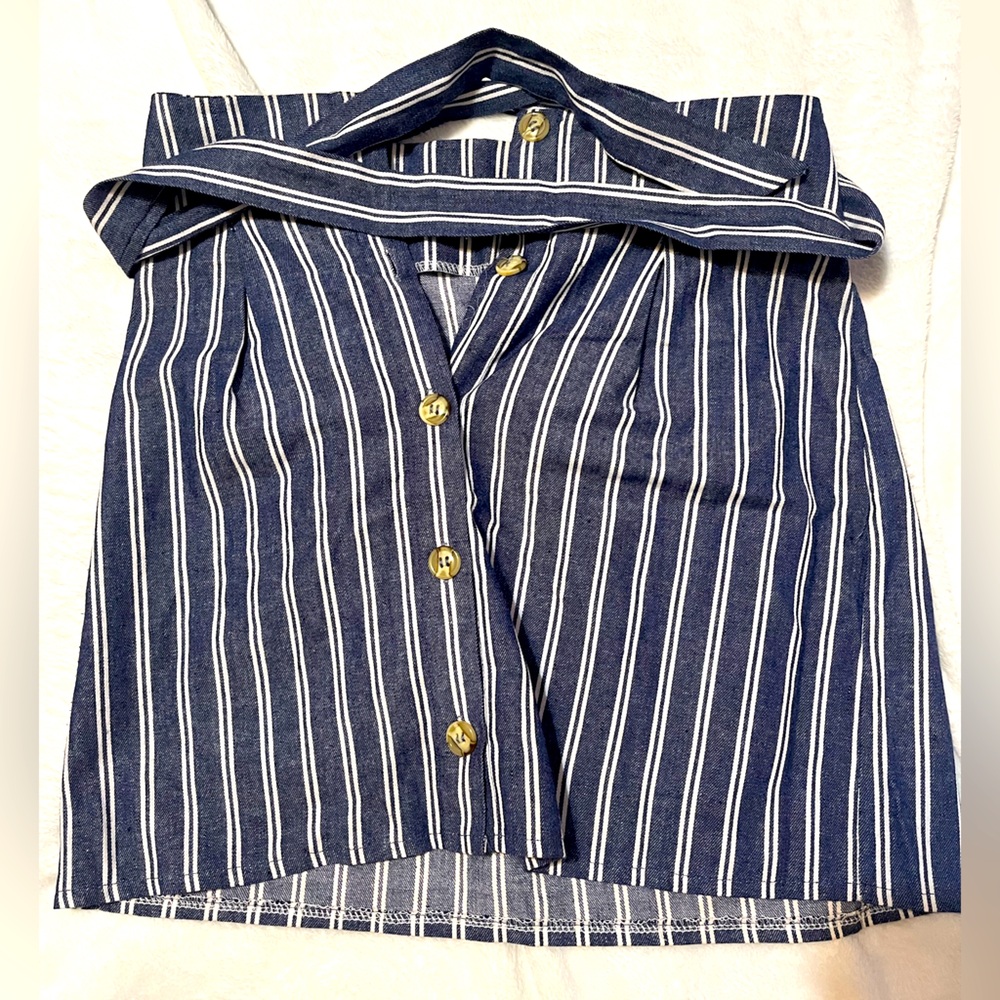 Striped Button Up Skirt